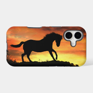 Beau Cheval Silhouetté Galloping Joli