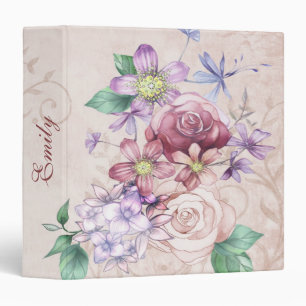 Beau classeur coloré de coutume de fleurs