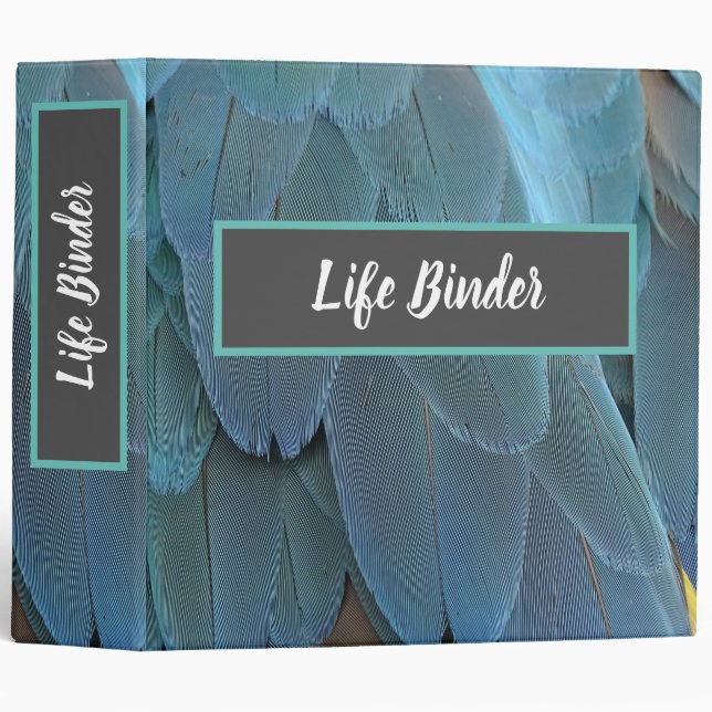 Beau Classeur Feather Life personnalisable (Devant/Côté)