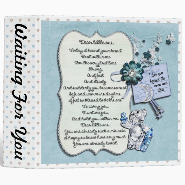 Beau CLASSEUR JOURNAL/SCRAPBOOK de grossesse (Devant/Côté)