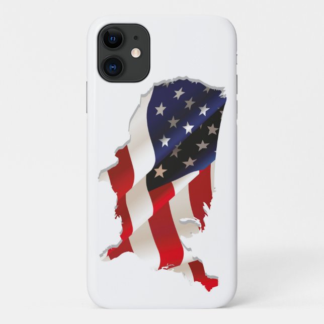 Beau coque iphone de la carte du drapeau américain (Dos)