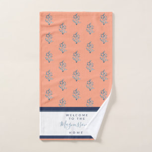 Beau corail aquarelle sur coutume rose saumon