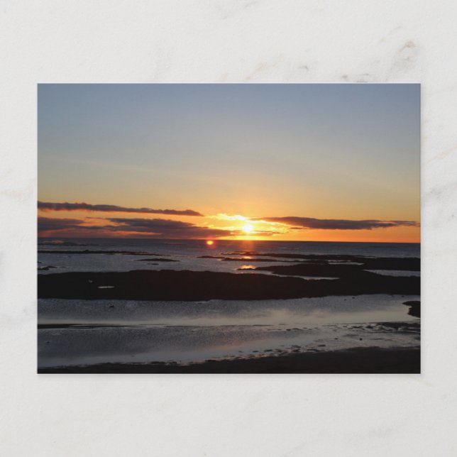Beau coucher de soleil en Islande carte postale (Devant)