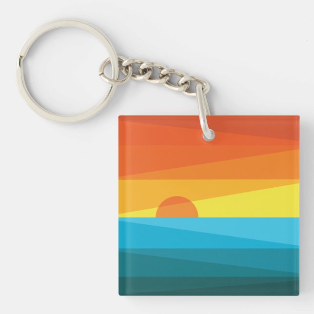 Beau coucher de soleil et vagues de mer (Devant)