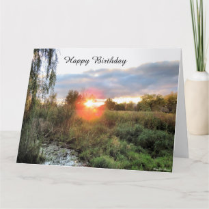 Beau coucher de soleil sur l'horizon - Carte d'ann