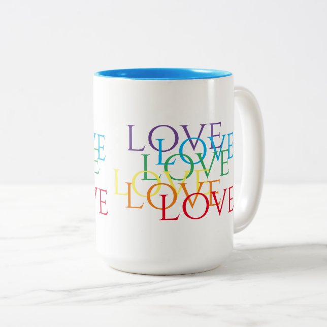 BEAU COUP D'AMOUR Tall Bleu Mug à deux tons (Devant droit)