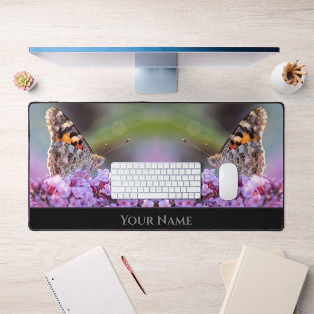 Beau couple papillon sur fleurs lilas roses (Bureau 1)