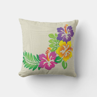 Beau coussin à fleurs tropicales