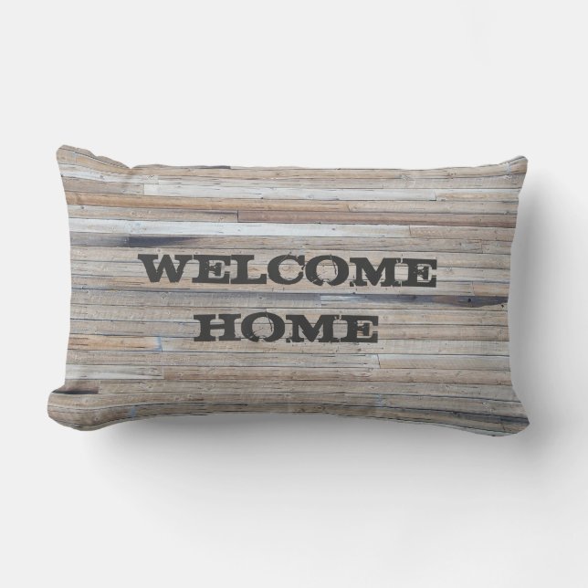 Beau coussin de Barnwood - texte de personnaliser (Recto)