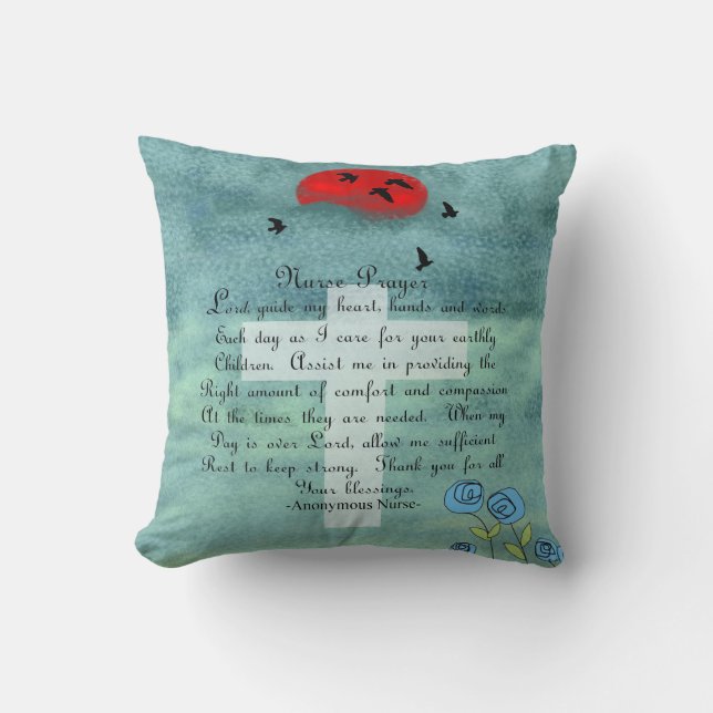 Beau Coussin de prière de l'infirmière chrétienne  (Recto)