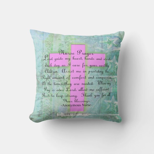 Beau Coussin de prière de l'infirmière chrétienne  (Recto)