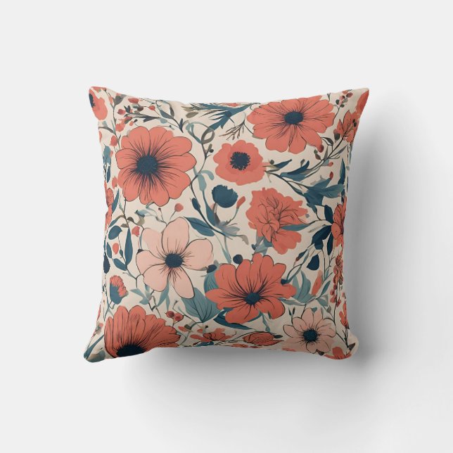 Beau coussin motif à fleurs (Verso)