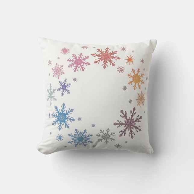 Beau coussin motif de flocon de neige (Recto)