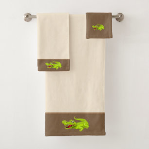 Beau crocodile sur beige et marron