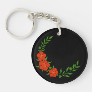 Beau Croissant de Couronne de fleurs rouges
