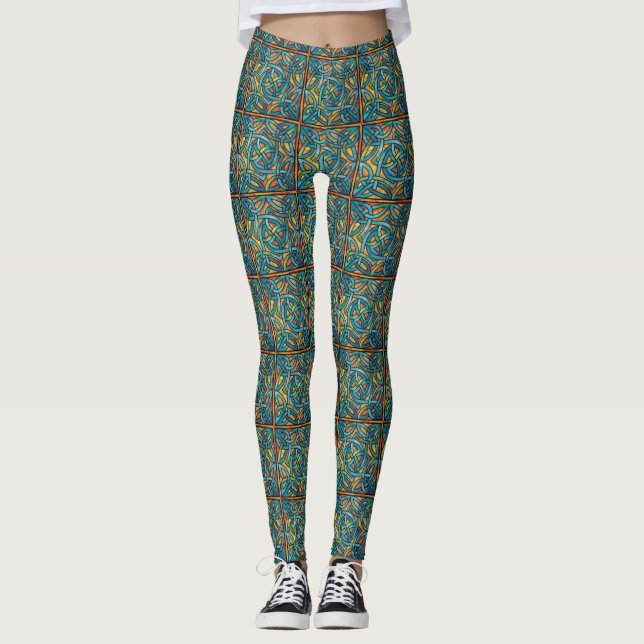 Beau Design Celtique Irlandais Imprimer Leggings (Devant)