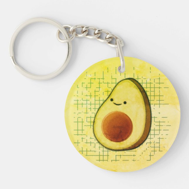 Beau Dessin Avocado Sur Un Arrière - plan Distress (Devant)