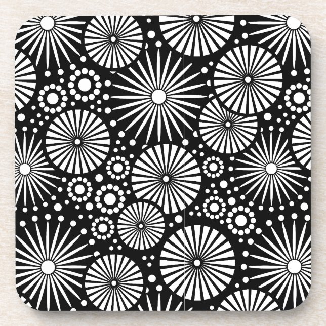 Beau Dessous de verre de liège noir et blanc (Devant)