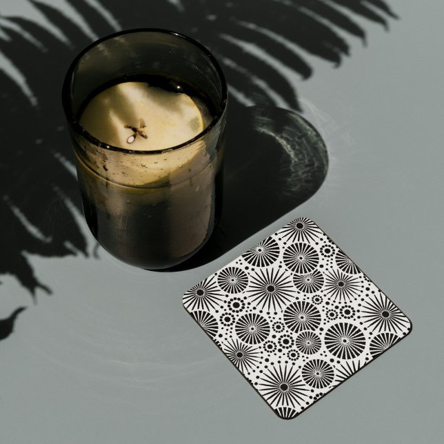 Beau Dessous de verre de liège noir et blanc (Créateur téléchargé)