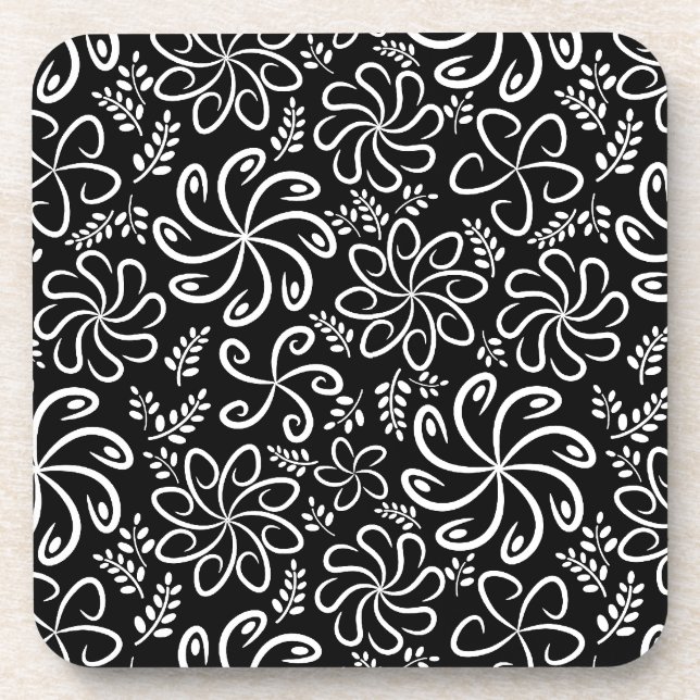 Beau Dessous de verre de liège noir et blanc (Devant)