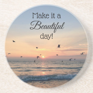 Beau Dessous de verre de Sunrise Beach Day