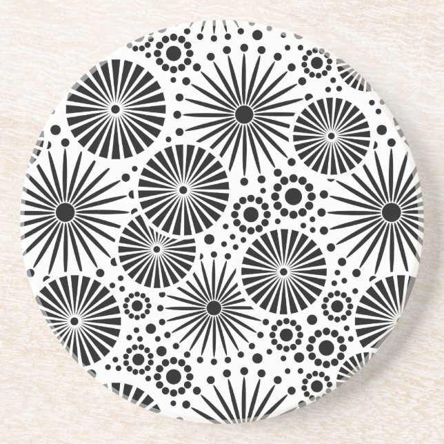 Beau dessous de verre noir et blanc (Devant)