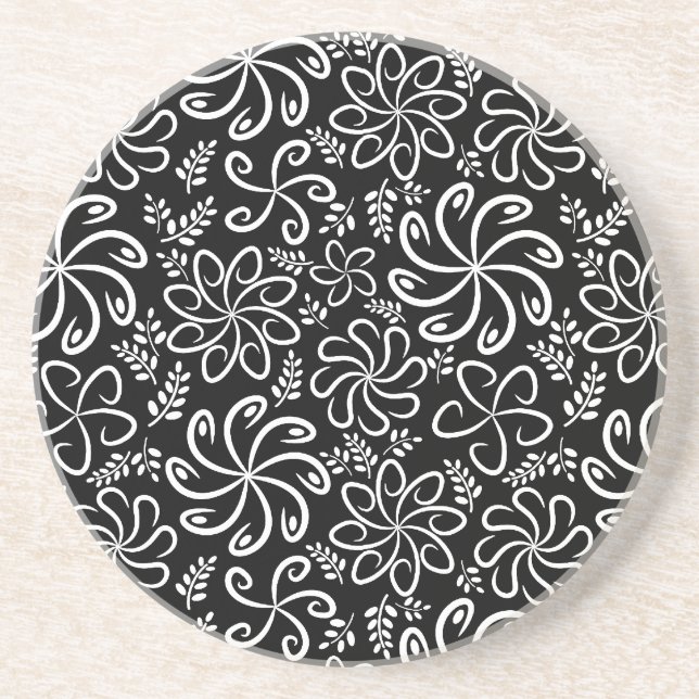 Beau dessous de verre noir et blanc (Devant)