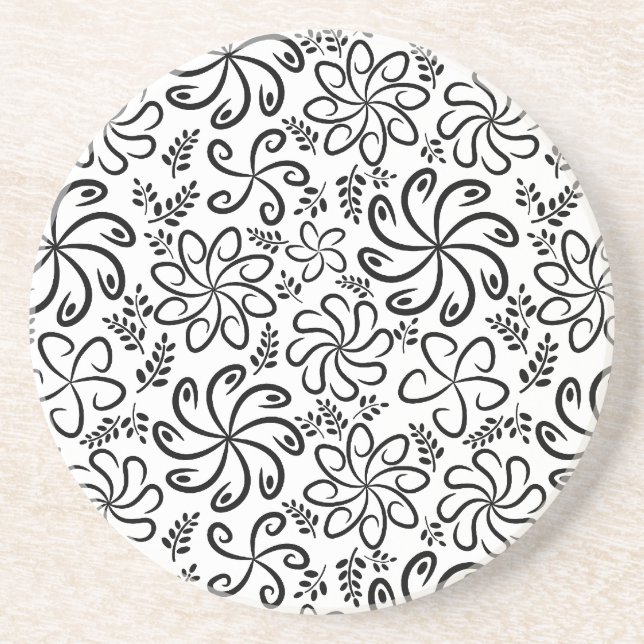 Beau dessous de verre noir et blanc (Devant)