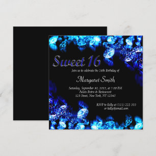 Beau Diamant Bleu Sweet 16 Invitations