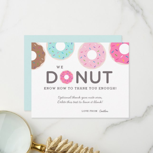 Beau Drôle Donut Merci Cartes (Devant/Arrière en situation)