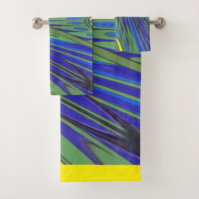 Beau ensemble de serviettes de bain d'art africain (En situation)