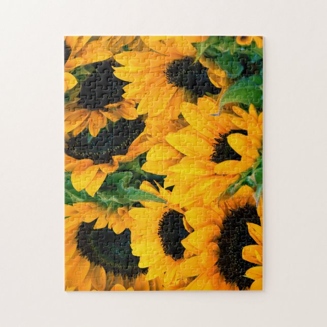 Beau et difficile Puzzle de tournesols dorés (Vertical)