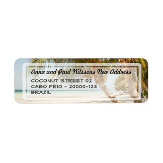 Beau Étiquette de adresse de scène de plage