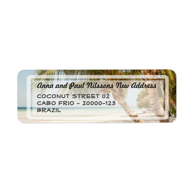 Beau Étiquette de adresse de scène de plage (Devant)