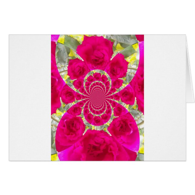 Beau Extraordinaire Roses rouges Motif Kaleidoscop (Devant horizontal)