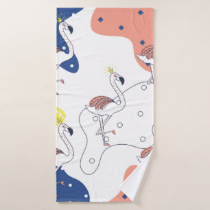 Beau flamant rose avec motif transparent couronne