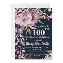 Beau Floral Anniversaire Invitation de fête
