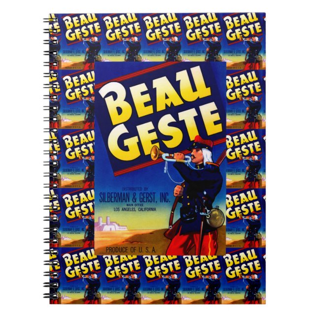 Beau Geste Label multi print Notebook (Front)