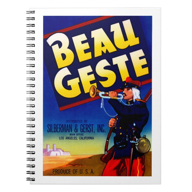 Beau Geste Label Notebook (Front)