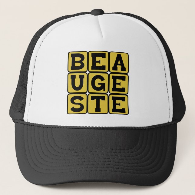 Beau Geste, Noble Gesture Latin Phrase Trucker Hat (Front)