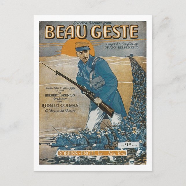 Beau Geste Vintage Songbook Cover Postcard (Front)