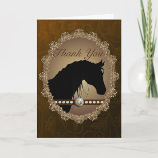 Beau Horse Silhouette Carte de remerciements Occid