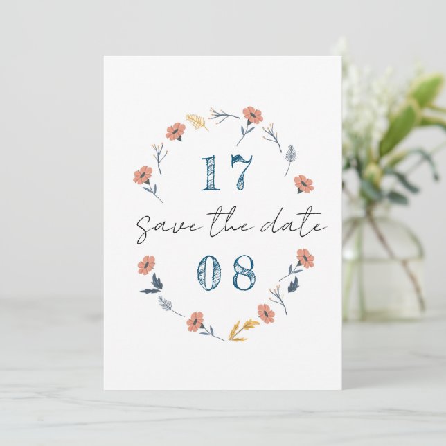 Beau intemporel mariage floral Invitations (Debout devant)