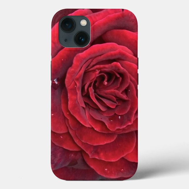 Beau iphone rose rouge 13 coque dur (Verso)