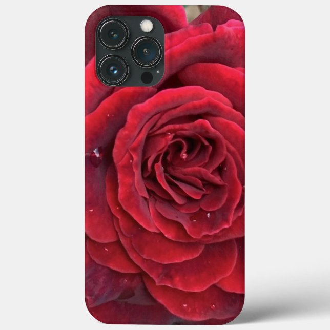 Beau iphone rose rouge 13 Pro Max coque (Verso)