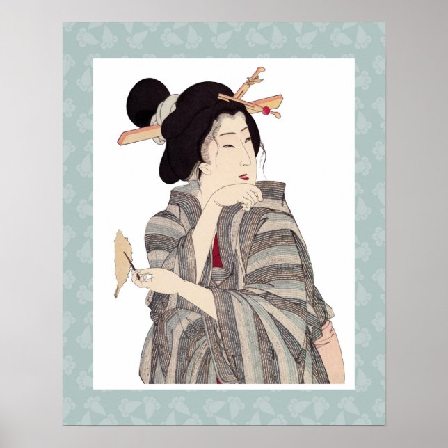 Beau japonais Geisha Art Poster Design (Devant)