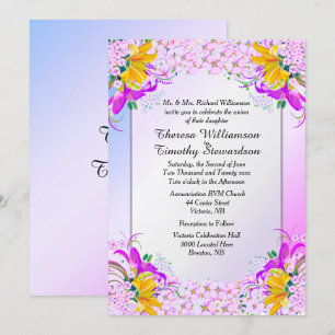 Beau Jardin Fleur Faire-part de mariage