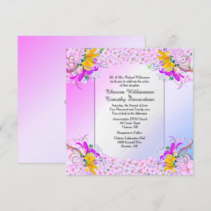 Beau Jardin Fleur Faire-part de mariage