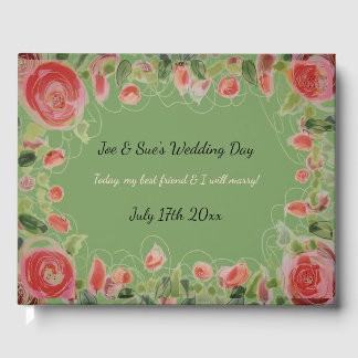 Beau livre d'hôtes Mariage à fleurs