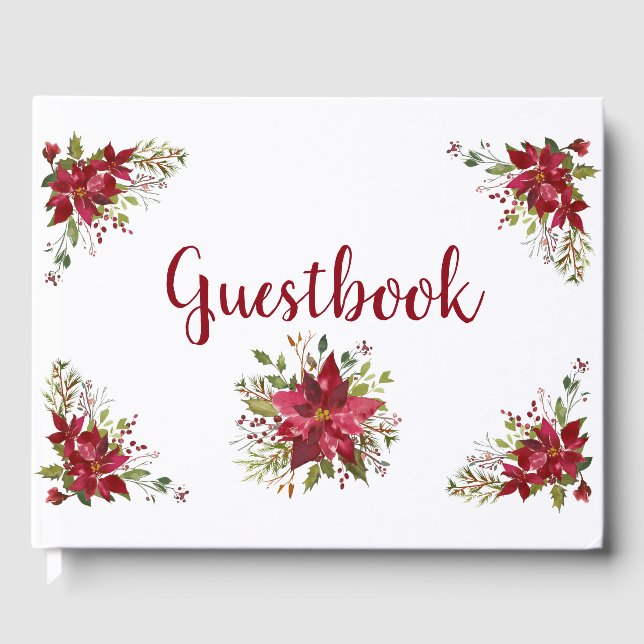 Beau Livre d'or Red Poinsettias (Recto)